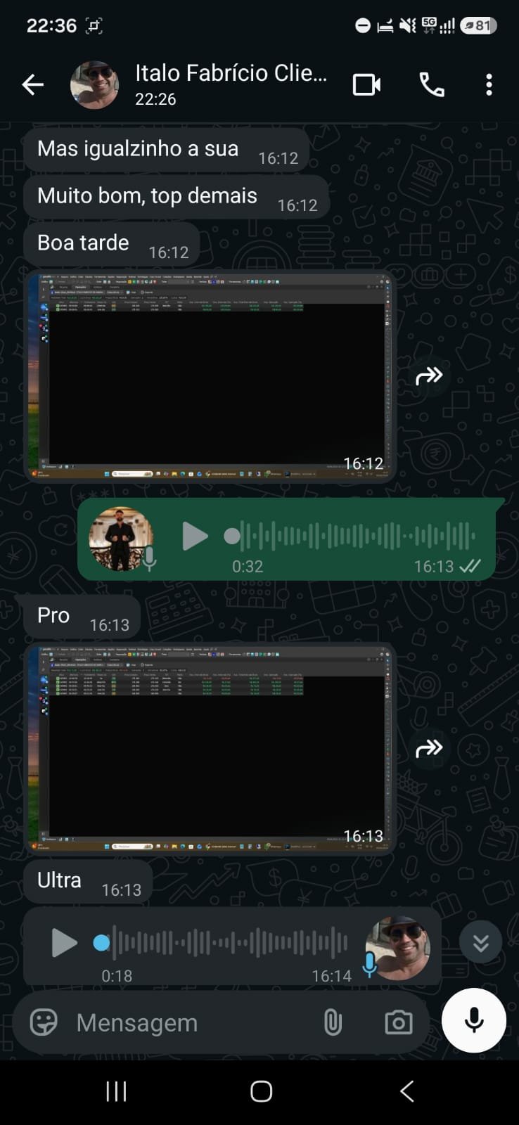 Cliente comparando operacionais Pro e Ultra